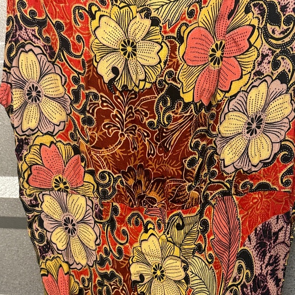 Vintage Floral Y2K Paisley V Neck Lizzie McGuire MIDI Dress Ruffled Size Medium - Picture 7 of 9